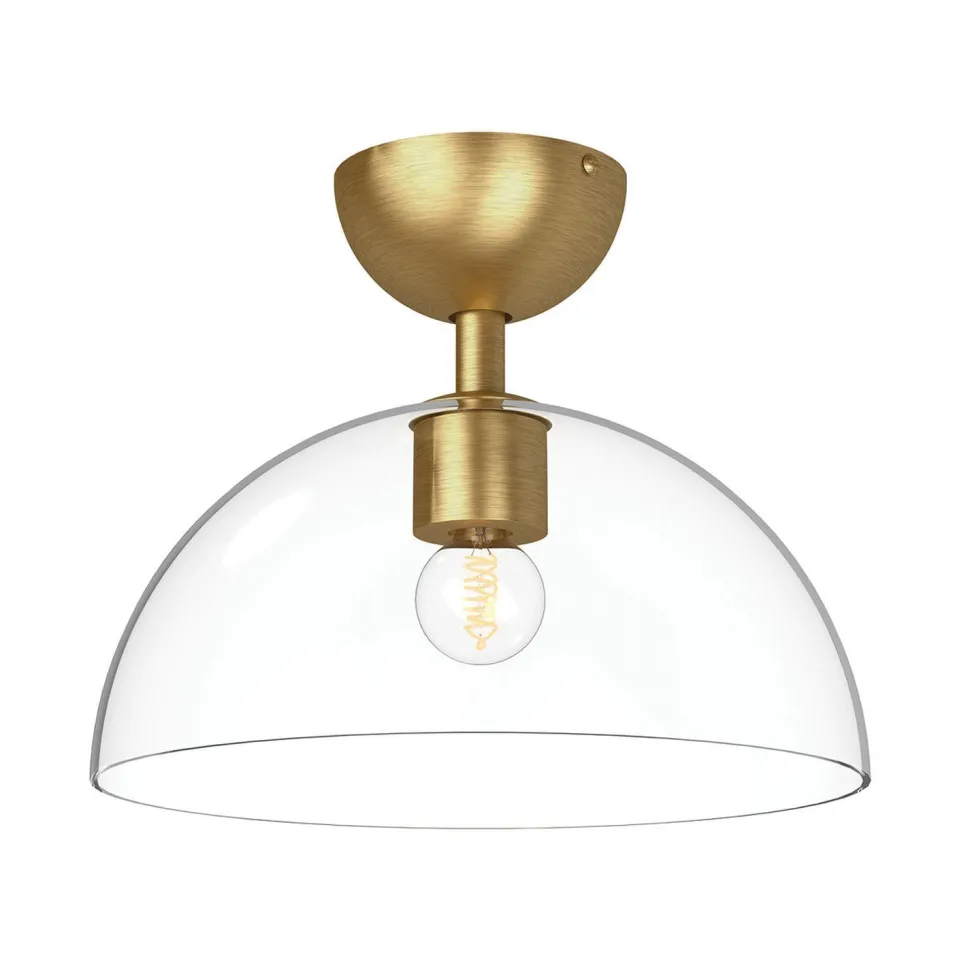 Deckenlampe Glas Metall E27 Ø 30,5 cm in Gold gebürstet