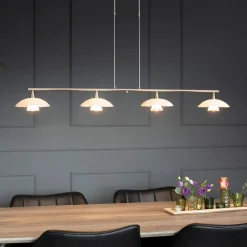 Deckenlampe Glas Metall 4-flmg 120 cm inkl. G9 blendarm