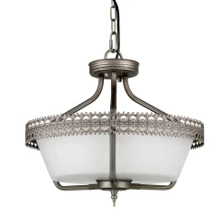 Deckenlampe Glas Metall handbemalt Ø44cm Wohnzimmer