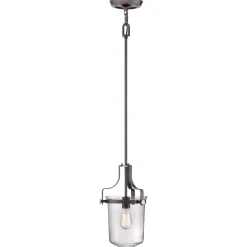 Deckenlampe Glas Metall in Klar Bronze E27 Industrial
