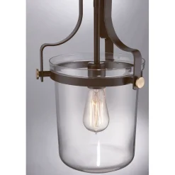 Deckenlampe Glas Metall in Klar Bronze E27 Industrial