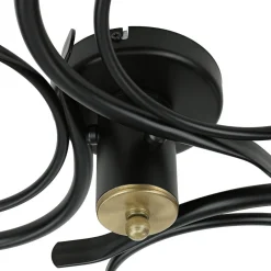 Deckenlampe Glas Metall Schwarz Weiß Messing 3-flammig