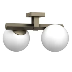 Deckenlampe Glas satiniert Metall E27 in Titanium Gold