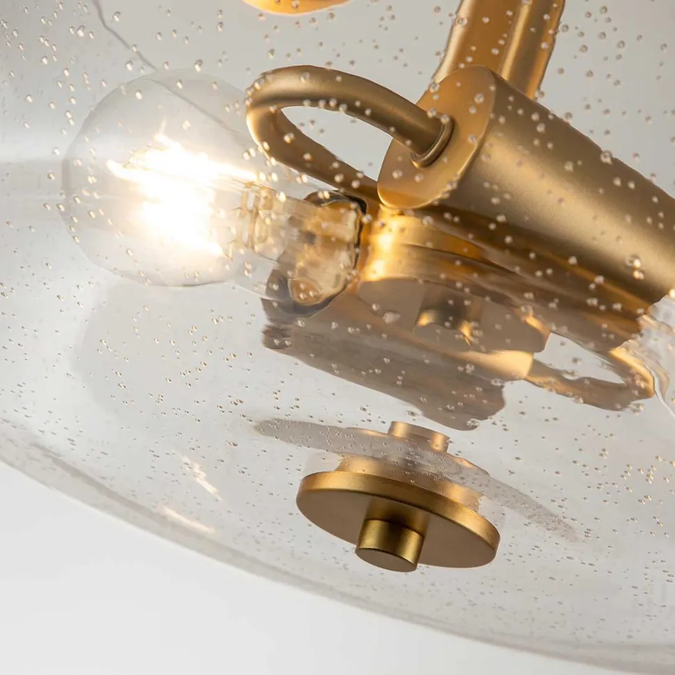 Deckenlampe Glas Schirm Ø 31,3 cm in Messing gebürstet