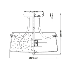Deckenlampe Glas Schirm Ø 31,3 cm in Messing gebürstet