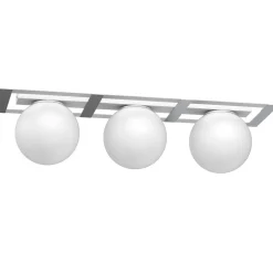 Deckenlampe Glaskugeln Metall in Chrom Weiß E27 L:70 cm