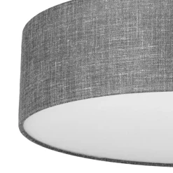 Deckenlampe Grau rund flach Ø 60 cm Stoffschirm Modern