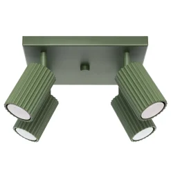 Deckenlampe Grün B: 25 cm klein schwenkbar 4x GU10 Aluminium
