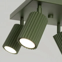 Deckenlampe Grün B: 25 cm klein schwenkbar 4x GU10 Aluminium
