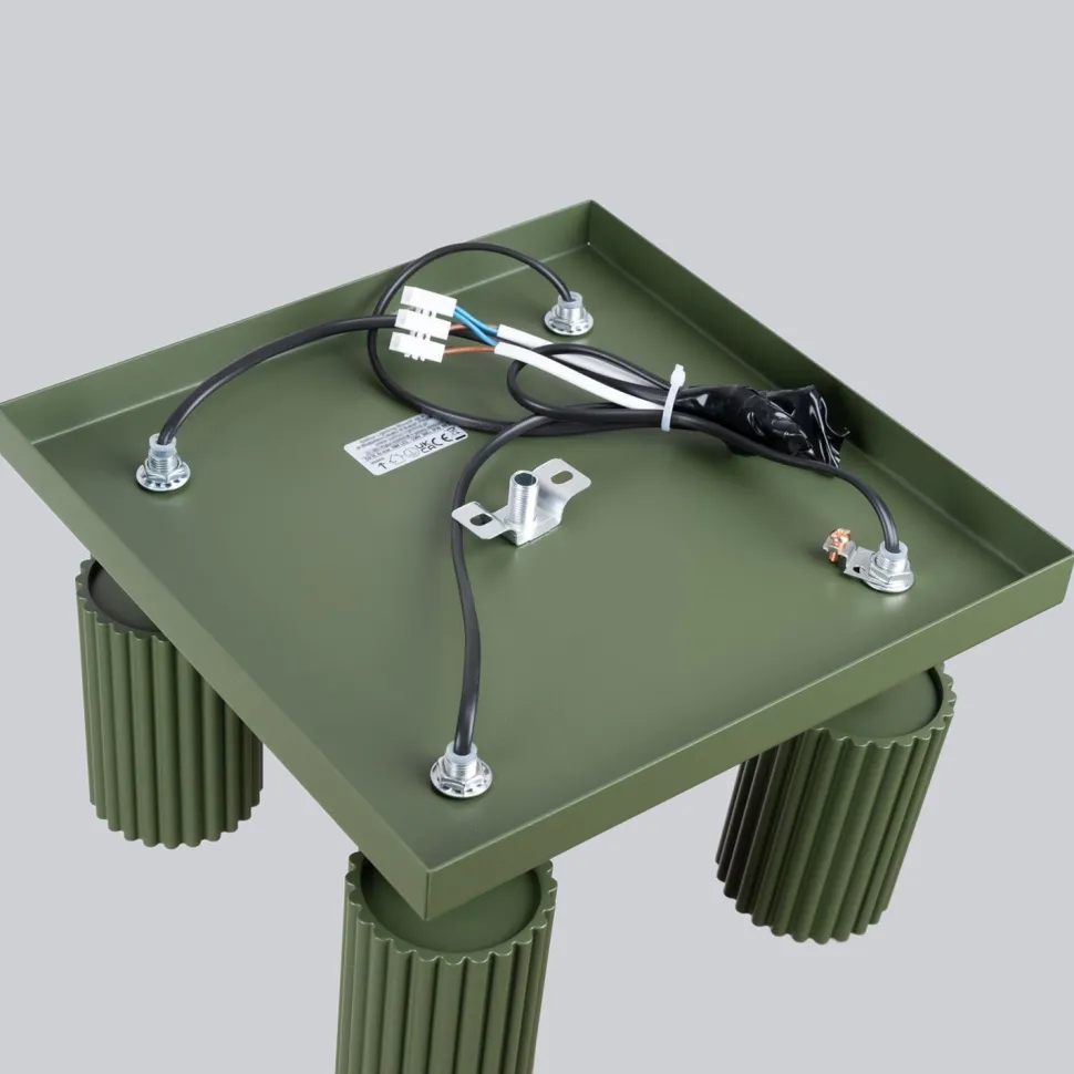 Deckenlampe Grün B: 25 cm klein schwenkbar 4x GU10 Aluminium