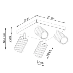 Deckenlampe Grün B: 25 cm klein schwenkbar 4x GU10 Aluminium
