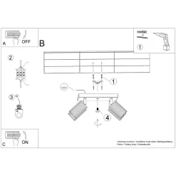 Deckenlampe Grün B: 25 cm klein schwenkbar 4x GU10 Aluminium
