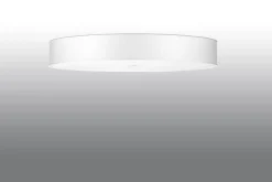 Deckenlampe groß Ø 100 cm rund Weiß blendarm Stoff Glas