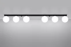 Deckenlampe groß 120 cm lang Glas Kugeln 6-flammig G9