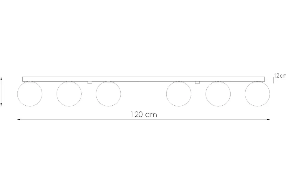 Deckenlampe groß 120 cm lang Glas Kugeln 6-flammig G9