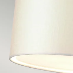 Deckenlampe groß rund 86 cm Stoff in Creme Chrom