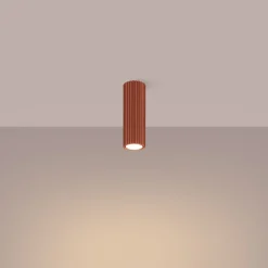 Deckenlampe GU10 H: 20 cm Ø 6,5 cm klein Rot Aufputz Modern