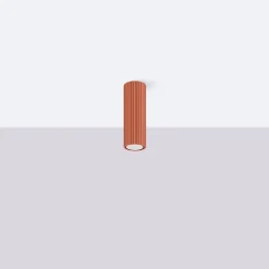 Deckenlampe GU10 H: 20 cm Ø 6,5 cm klein Rot Aufputz Modern