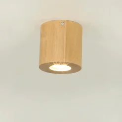 Deckenlampe Holz Ø10cm klein rund GU10 Modern