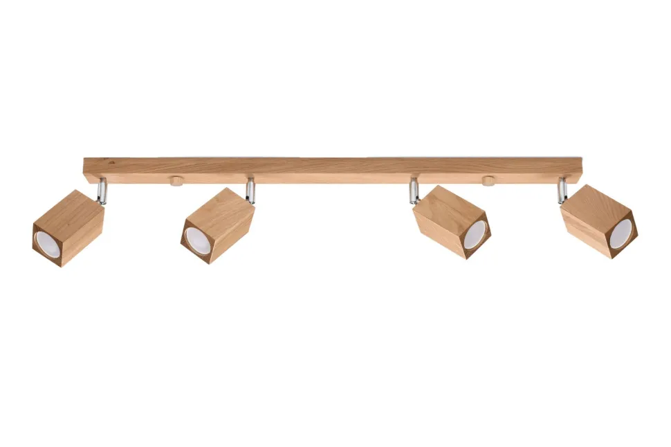 Deckenlampe Holz 4-flammig 80 cm lang wohnlich GU10