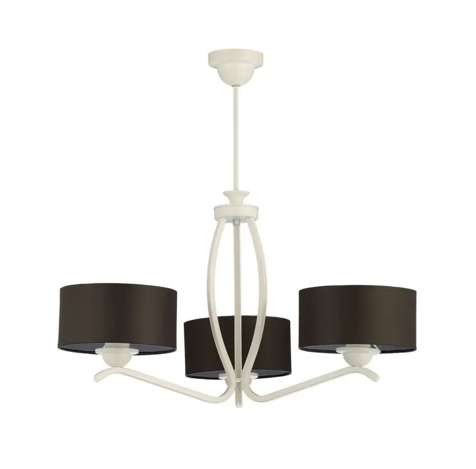 Deckenlampe in Weiß Braun Ø66cm Wohnzimmerleuchte