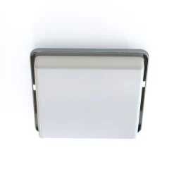 Deckenlampe IP44 Chrom Weiß B: 25 cm quadratisch 2x E27