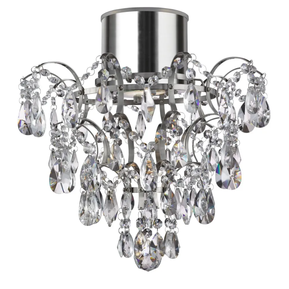 Deckenlampe IP44 Kristall Ø 36 cm GU10 Chrom Badezimmer