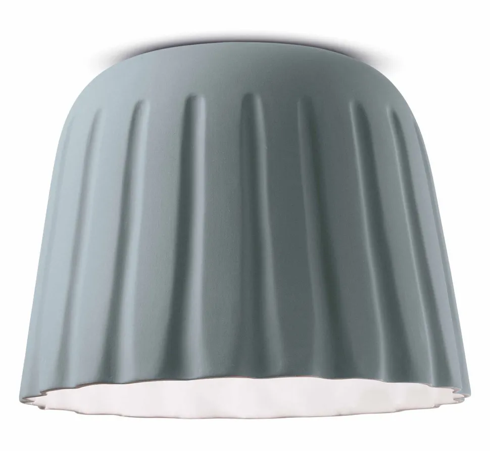 Deckenlampe Keramik Ø 40 cm rund Grau E27 Handarbeit ANDREA