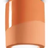 Deckenlampe Keramik E27 rund D: 12,5 cm Aufputz Orange
