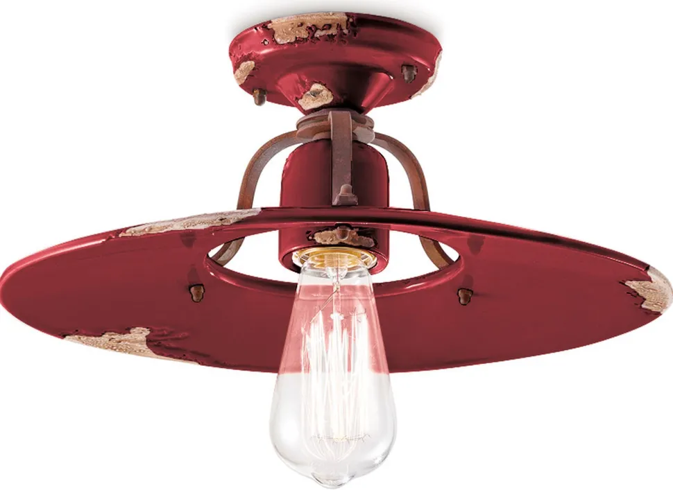 Deckenlampe Keramik Metall E27 Ø 40 cm rund Industrial