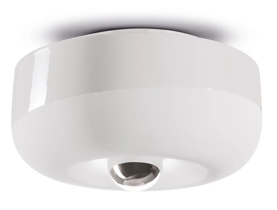 Deckenlampe Keramik rund Ø 27 cm Weiß E27 Retro Design