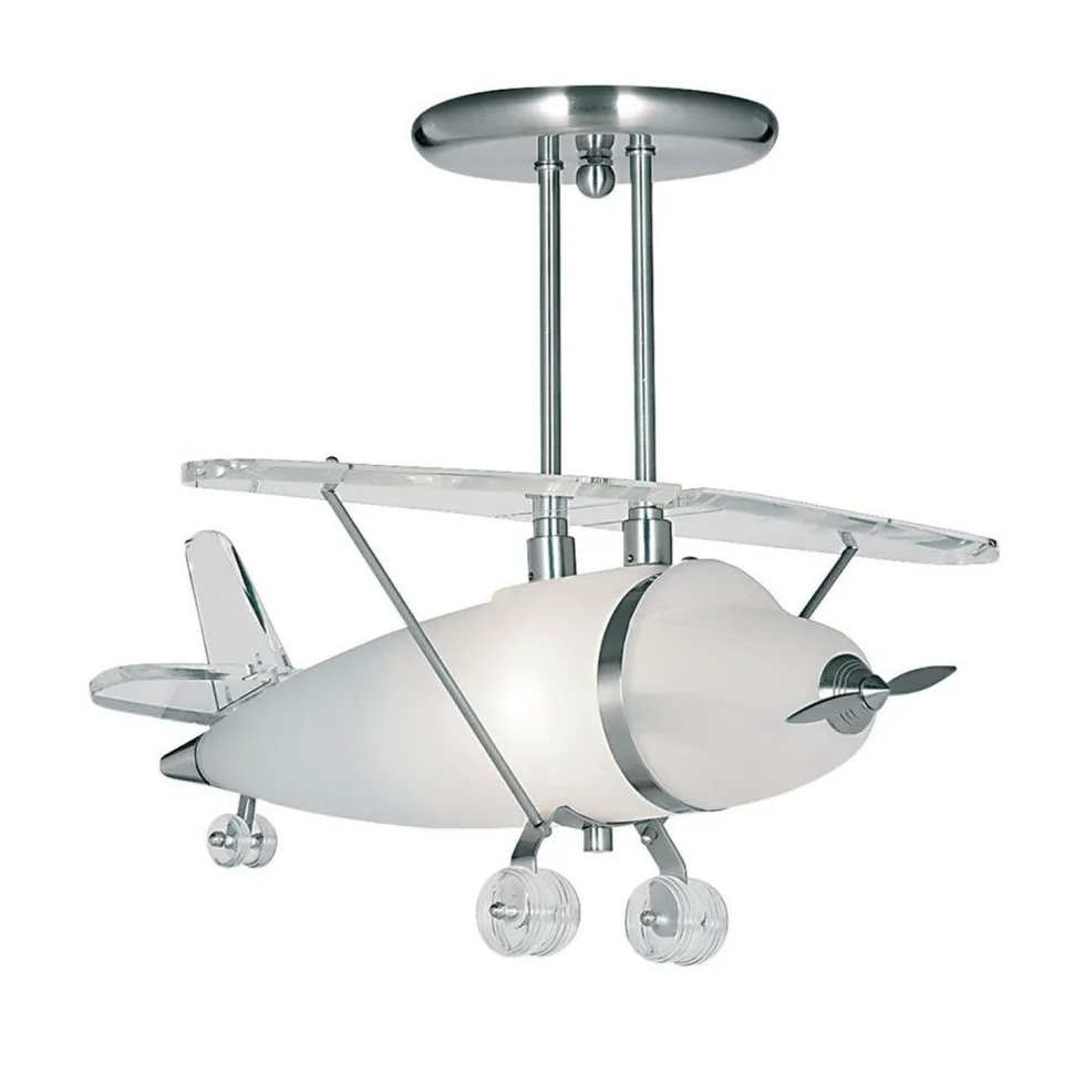Deckenlampe Kinderzimmer Flugzeug E27 Metall Glas