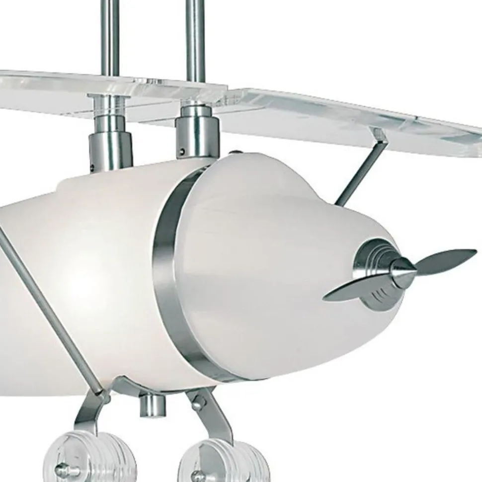 Deckenlampe Kinderzimmer Flugzeug E27 Metall Glas