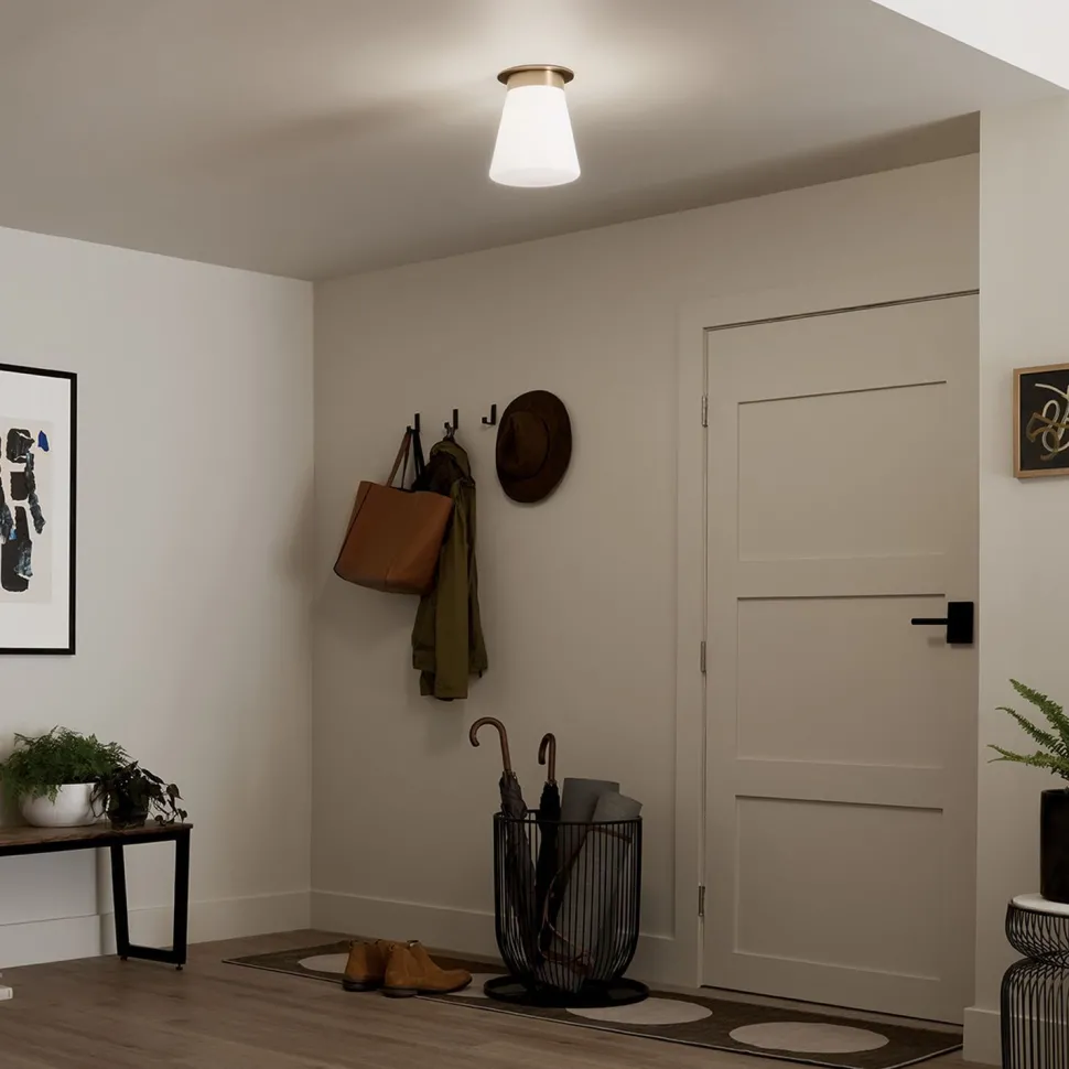 Deckenlampe klein B: 21,6 cm E27 Metall Glas in Bronze Weiß