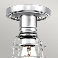 Deckenlampe klein Metall Ø 14,5 cm in Chrom poliert Vintage