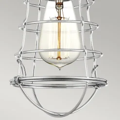 Deckenlampe klein Metall Ø 14,5 cm in Chrom poliert Vintage