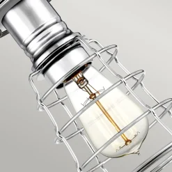 Deckenlampe klein Metall Ø 14,5 cm in Chrom poliert Vintage