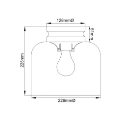 Deckenlampe klein Metall Glas Ø 22,9 cm in Messing brüniert