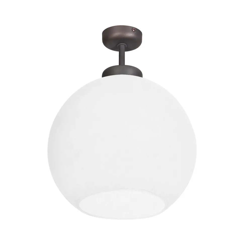 Deckenlampe Kugel Ø 24 cm Messing Glas E27 in Bronze Weiß