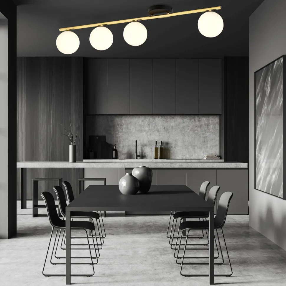 Deckenlampe Kugelschirme Glas Metall 100 cm