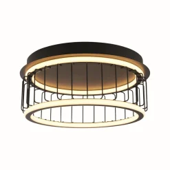 Deckenlampe LED rund Schwarz Weiß 3000 K 1074 lm D: 40 cm