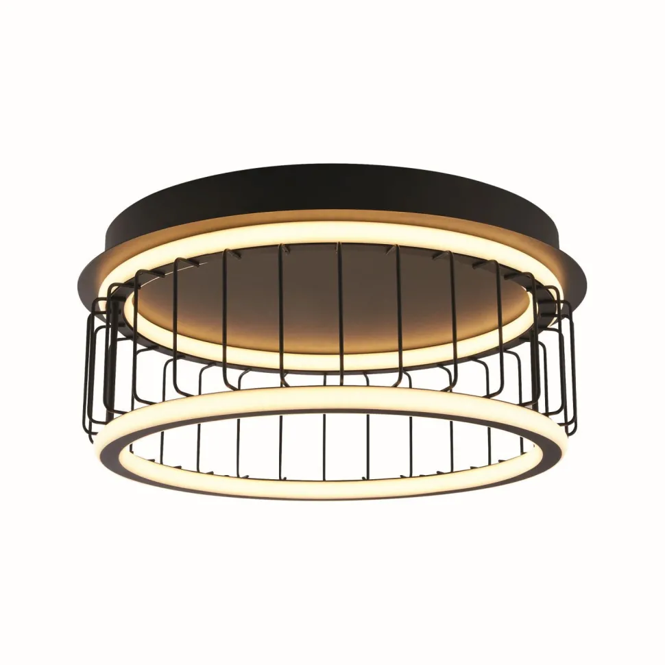 Deckenlampe LED rund Schwarz Weiß 3000 K 1074 lm D: 40 cm