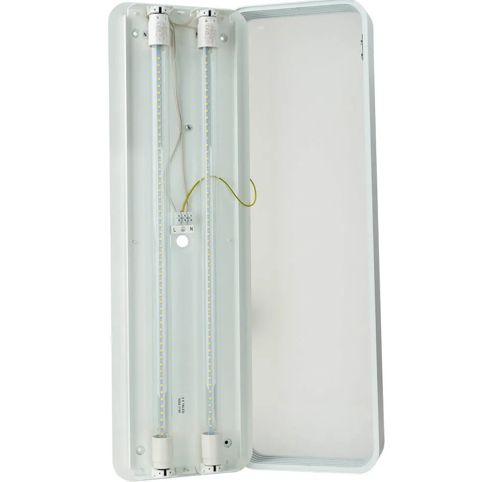 Deckenlampe LED T8 wechselbar Weiß 3000 K 1700 lm Aluminium