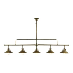 Deckenlampe Messing 140 cm lang höhenverstellbar 5x E27