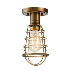 Deckenlampe Messing Antik D: 14,5 cm klein aus Metall E27