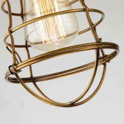 Deckenlampe Messing Antik D: 14,5 cm klein aus Metall E27