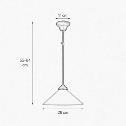 Deckenlampe Messing Glas E27 D: 29 cm höhenverstellbar