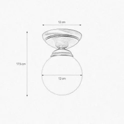 Deckenlampe Messing Glas E14 Ø 12 cm Kugel Schirm