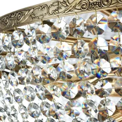 Deckenlampe Metall Ø 100 cm in Gold antik E27 rund PAUL