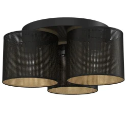 Deckenlampe Metall Ø45 cm rund E27 Loft in Schwarz Gold